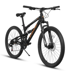 A24207 24 Inch Steel Frame Shock Fork Plus Shock Absorber 21-speed Unisex Mountain Bike