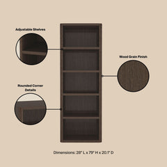 Open Bookcase in Dark Walnut