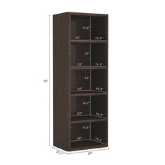 Open Bookcase in Dark Walnut