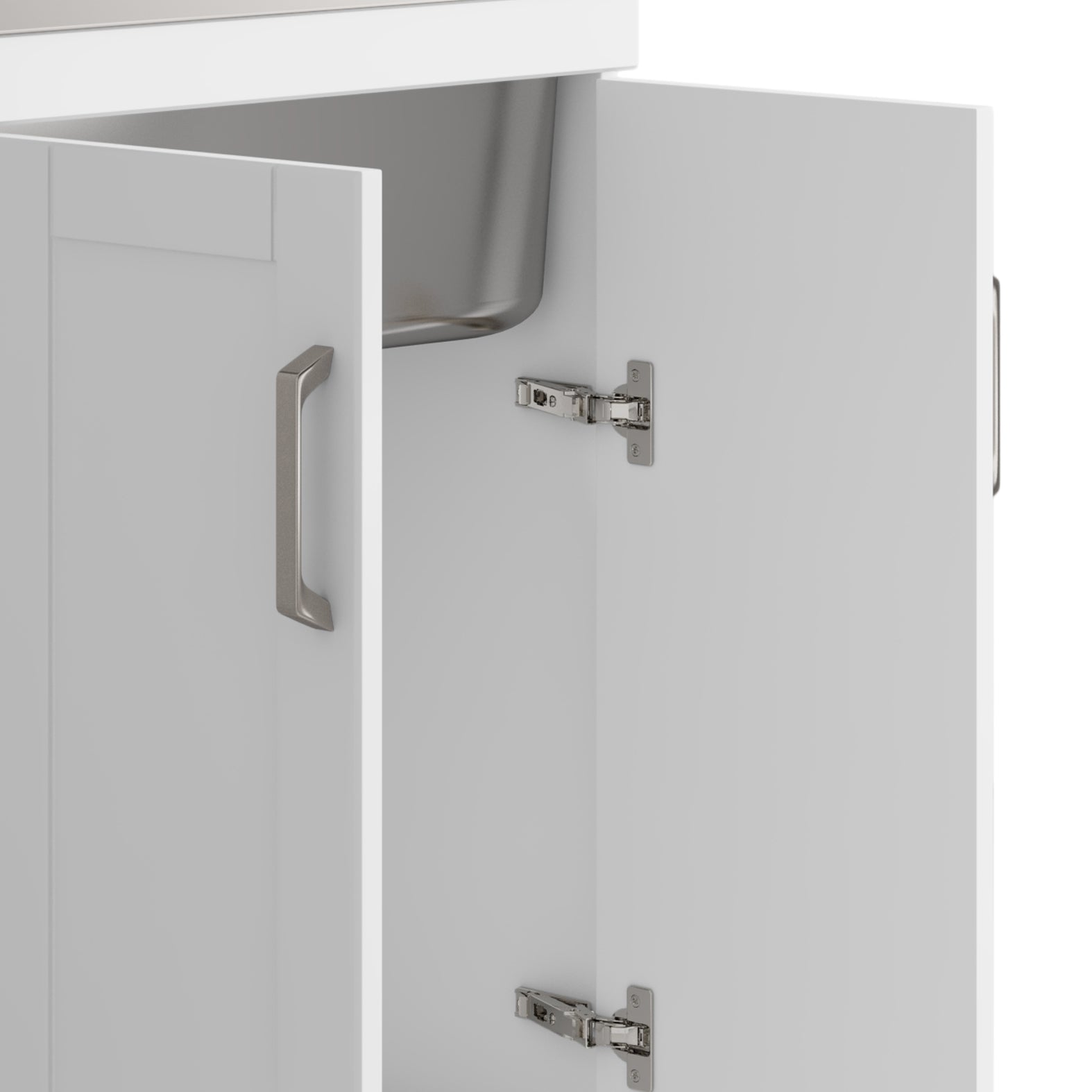Kyle - 24" Laundry Cabinet with Faucet and Stainless Steel Sink - White