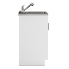 Kyle - 24" Laundry Cabinet with Faucet and Stainless Steel Sink - White