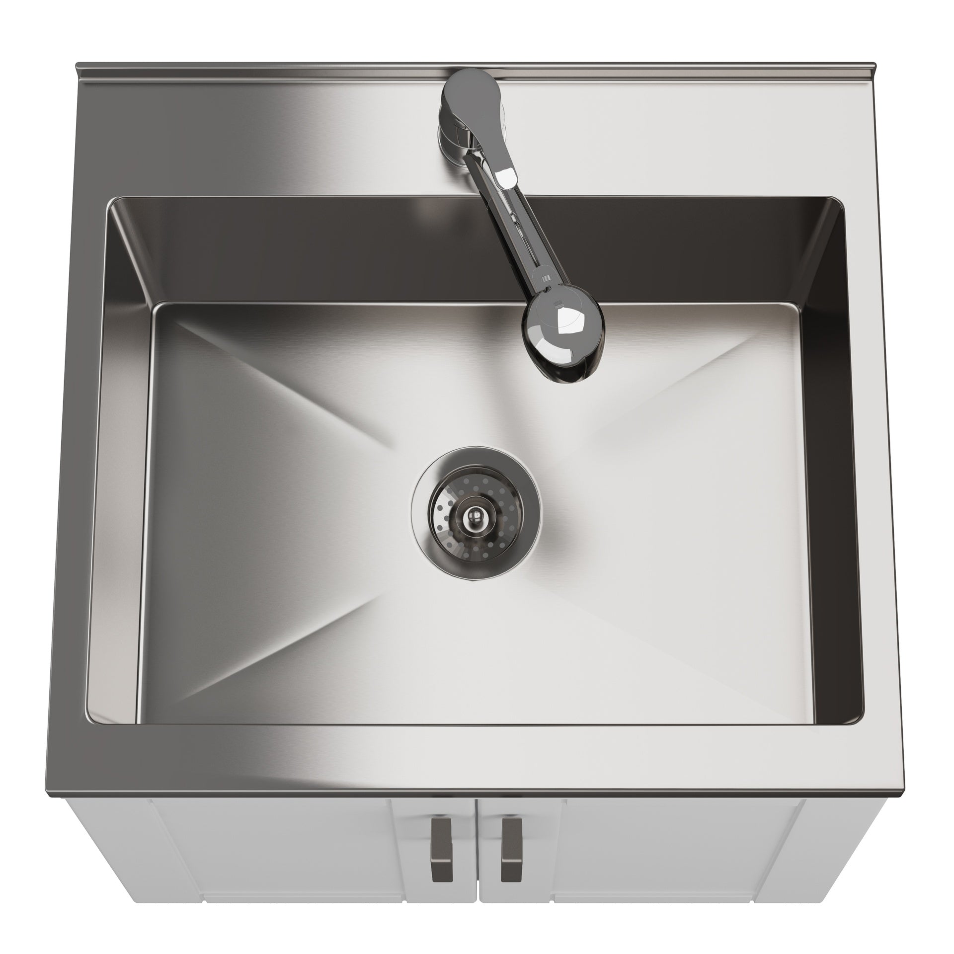 Kyle - 24" Laundry Cabinet with Faucet and Stainless Steel Sink - White