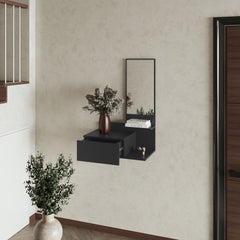 Elgin Floating Vanity with Included Mirror, Black