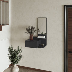 Elgin Floating Vanity with Included Mirror, Black