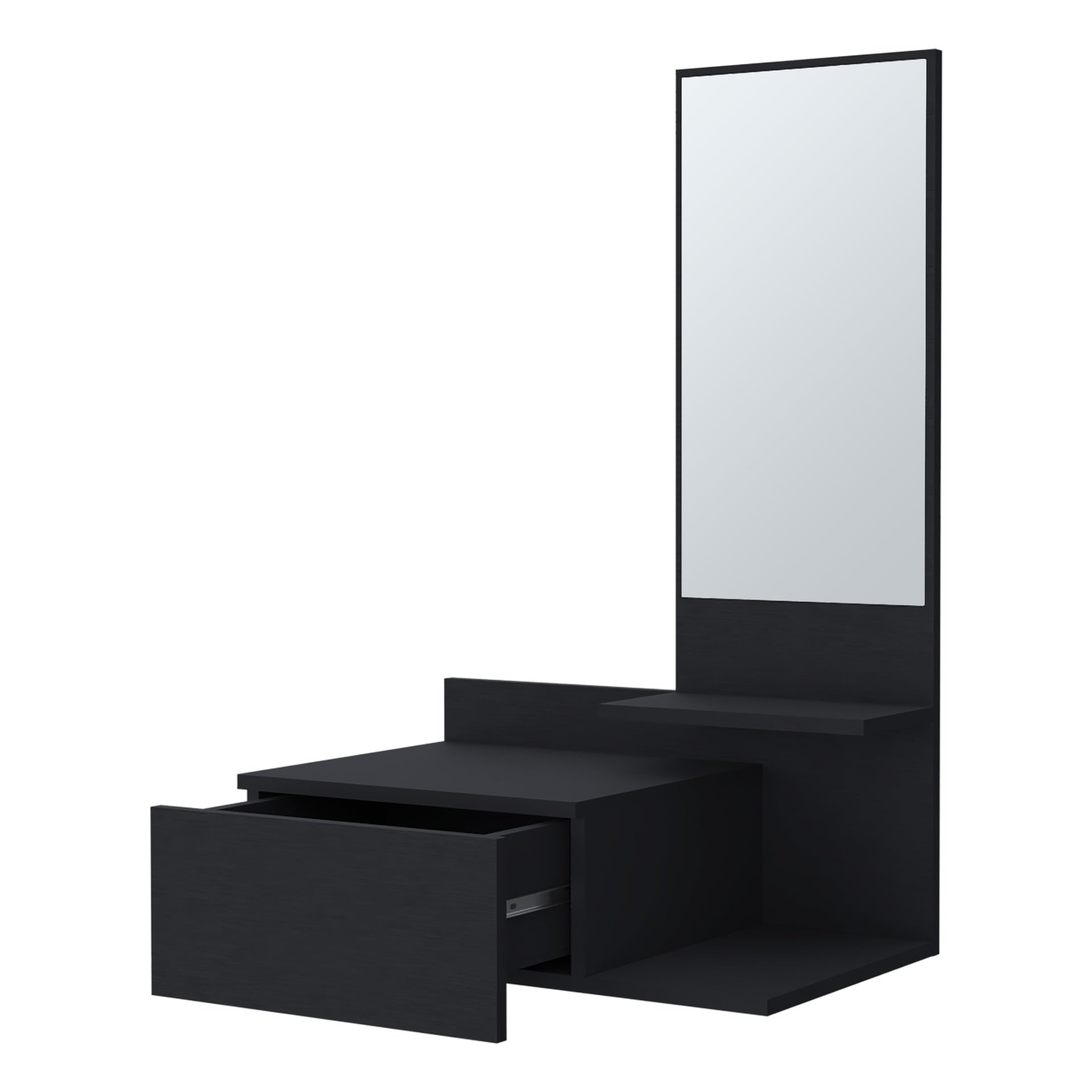 Elgin Floating Vanity with Included Mirror, Black