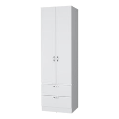 Tall Mayer Wardrobe in Melamine with Two Doors and Two Drawers