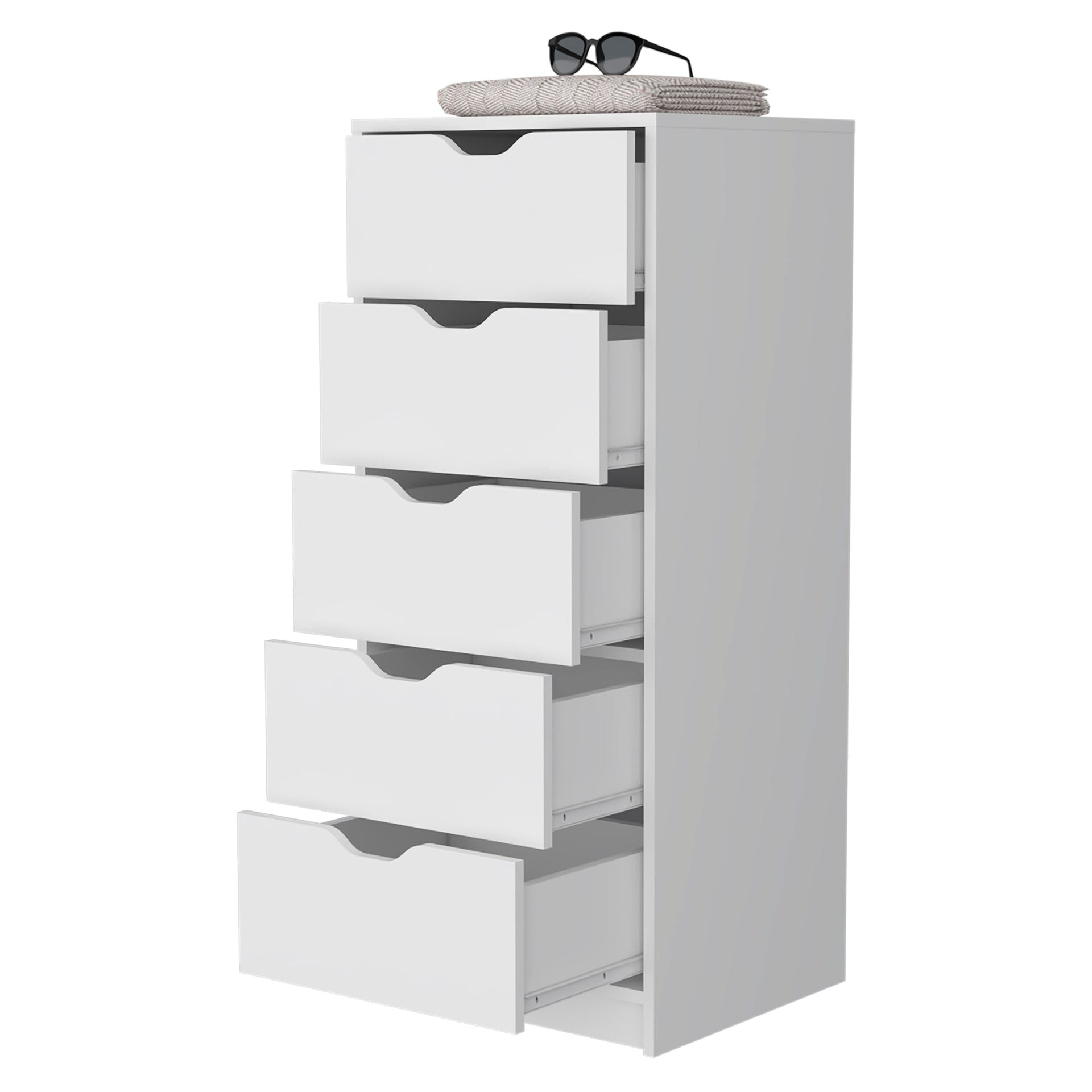 Dillon 4 Drawers Dresser, Chest of Drawers with 2 Cabinets
