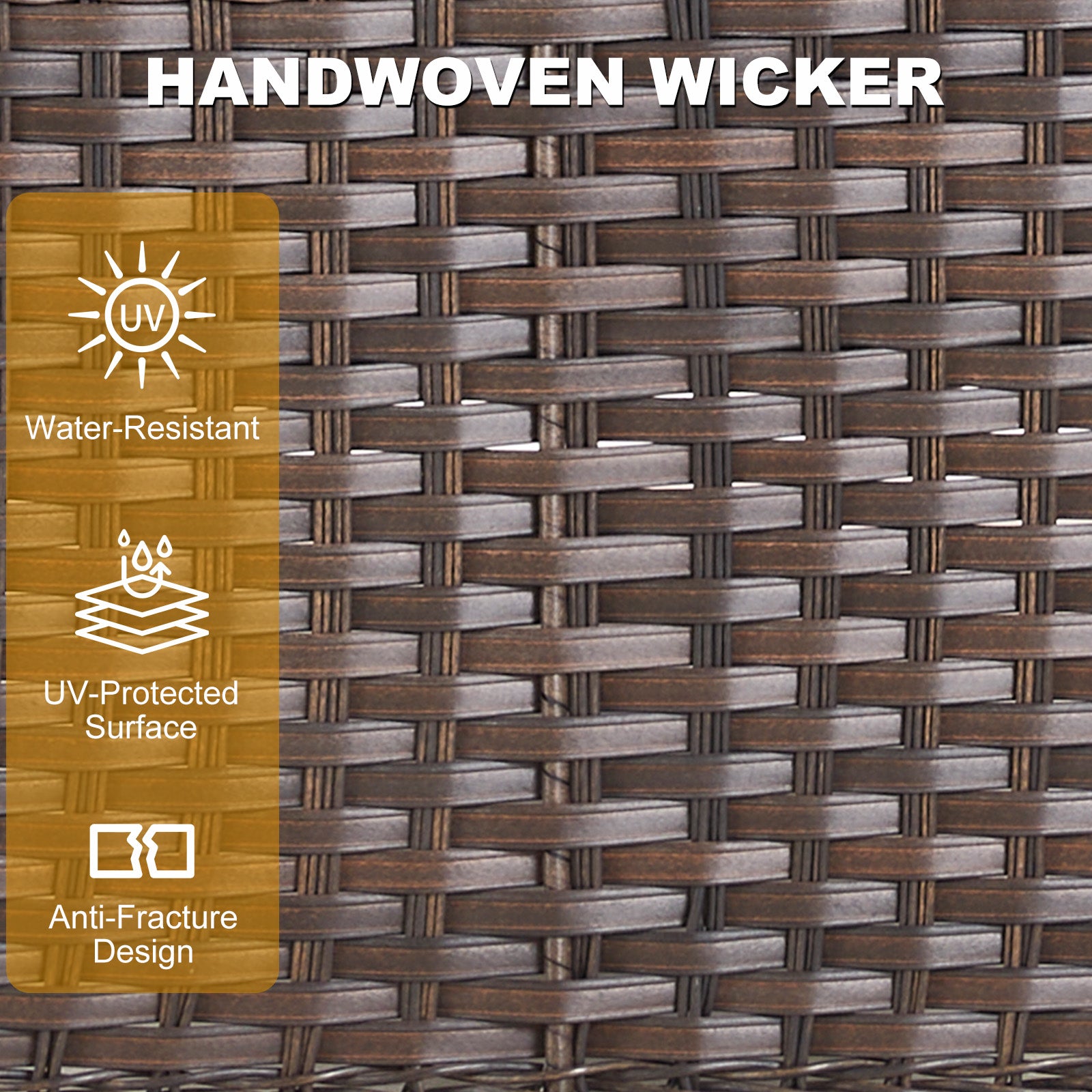 Outdoor Glider Chairs Set of 2, Brown Wicker Patio Furniture Swivel Rockers with T Shape-Back Cushions and 5" Thick Foam, Ideal for Porch and Yard, Beige