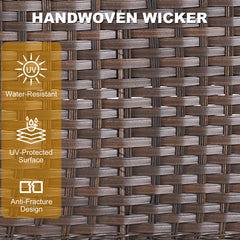 Outdoor Glider Chairs Set of 2, Brown Wicker Patio Furniture Swivel Rockers with T Shape-Back Cushions and 5" Thick Foam, Ideal for Porch and Yard, Beige