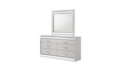 Glam Modern Style Mirror(INCLUDES ONLY MIRROR) Made with Wood in White