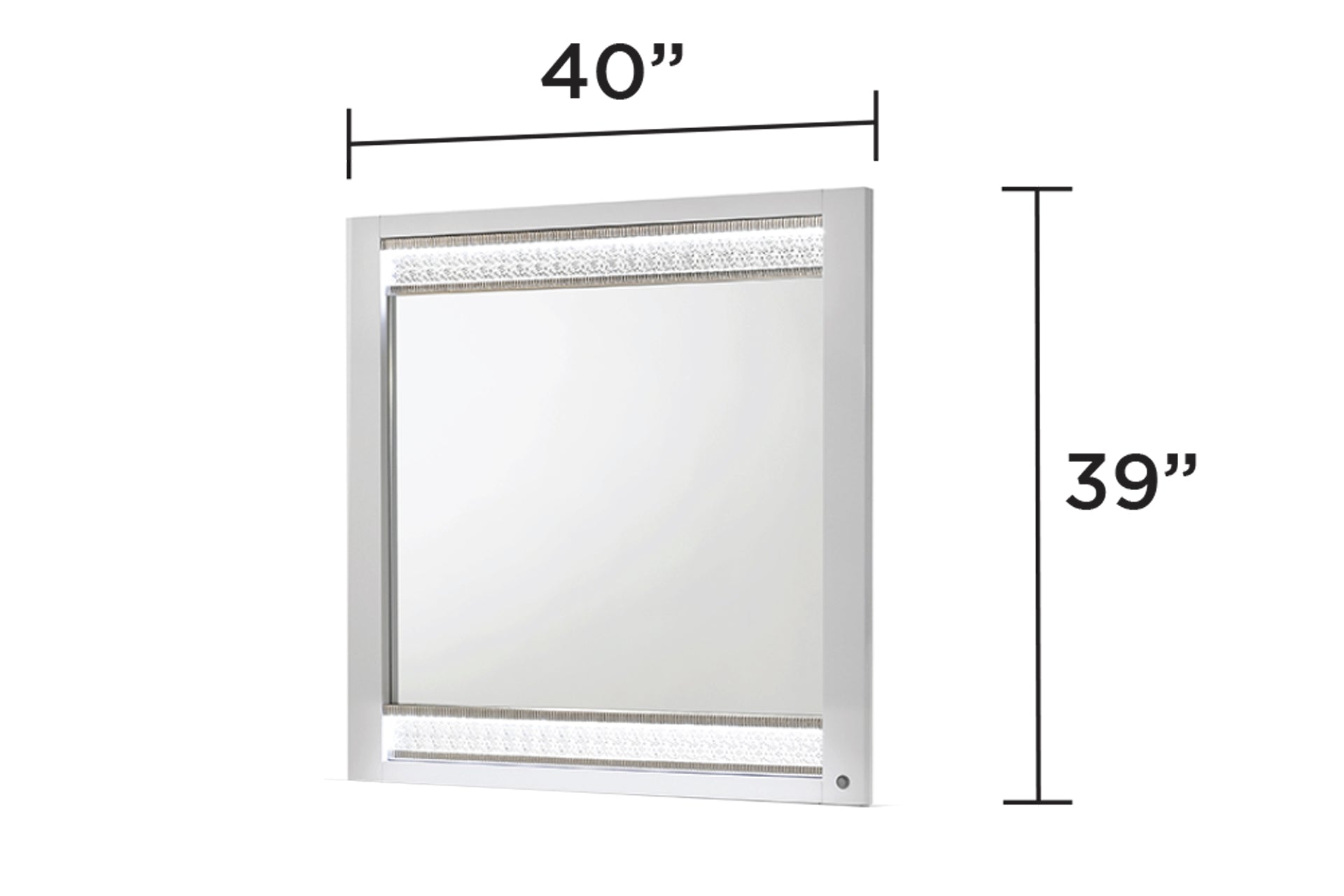 Glam Modern Style Mirror(INCLUDES ONLY MIRROR) Made with Wood in White