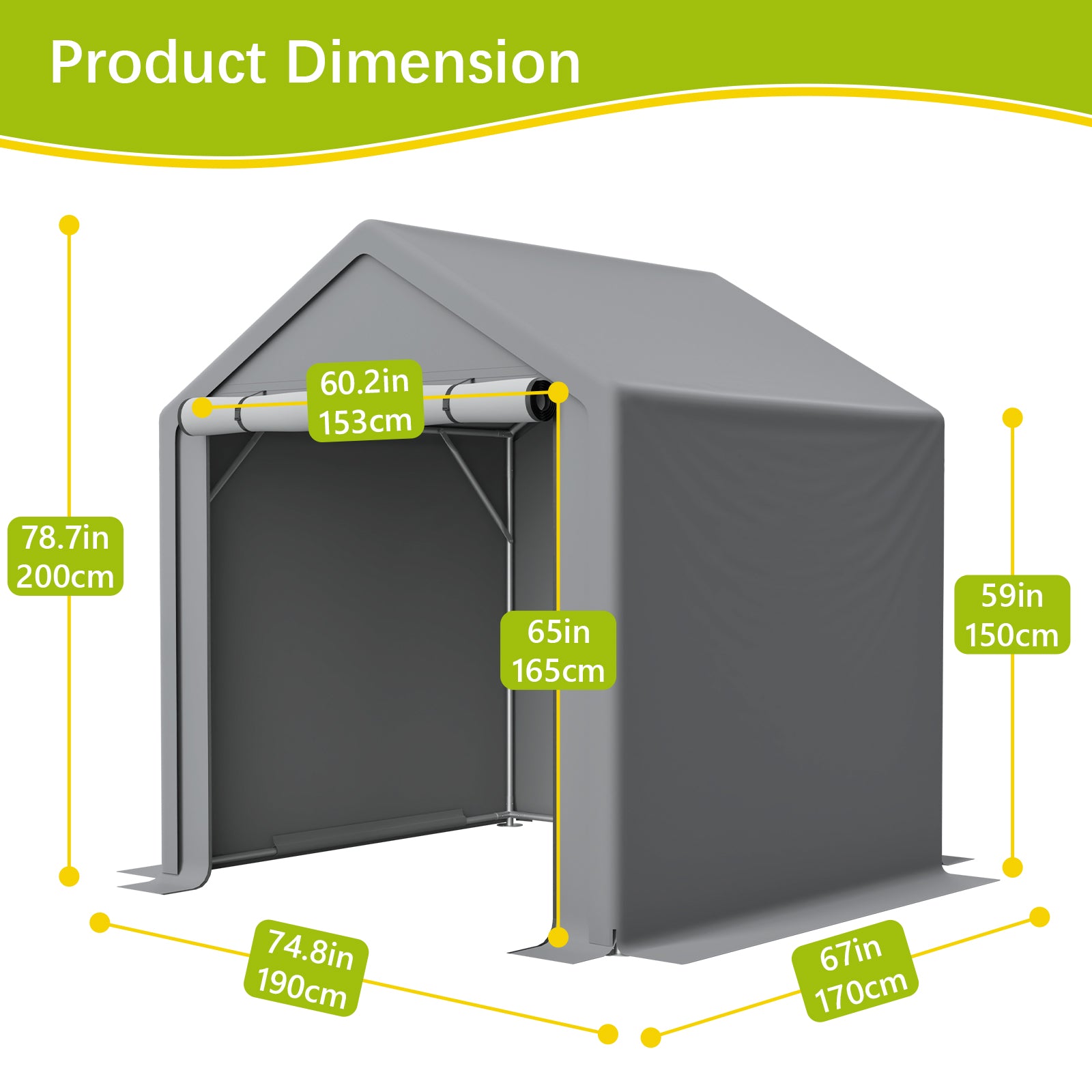 6x6 FT All-Season Storage Tent  Quick-Install Waterproof & UV-Resistant Outdoor Shed