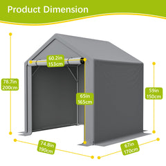 6x6 FT All-Season Storage Tent  Quick-Install Waterproof & UV-Resistant Outdoor Shed