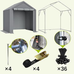 6x6 FT All-Season Storage Tent  Quick-Install Waterproof & UV-Resistant Outdoor Shed