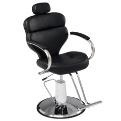 Premium Reclining barber Chair Salon Chair for Hair Stylist with Heavy Duty Hydraulic Pump, 360° Rotation, Tattoo Chair  Shampoo Beauty Salon Equipment,  Max Load Weight 330 Lbs, Black