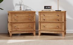 Hazel 3-Drawer Hazel 3-Drawer Side Table for Living Room, Hallway, Entryway, Set of Two
