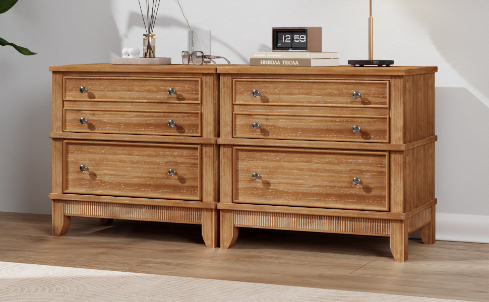 Hazel 3-Drawer Hazel 3-Drawer Side Table for Living Room, Hallway, Entryway, Set of Two