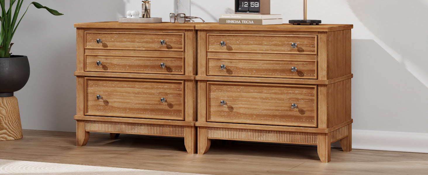 Hazel 3-Drawer Hazel 3-Drawer Side Table for Living Room, Hallway, Entryway, Set of Two
