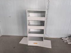 4-Tier Freestanding Bookshelf with 3 Sliding Drawers and 1 Bottom Drawer