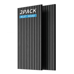 Wood Panels for Wall Slat Wall Panels, 2PC Wood Slat Acoustic Panels for Wall and Ceiling - 3D Fluted Sound Absorbing Panel with Three Sides Fully Wrapped on  Wood Finish -45.27''X23.62''(