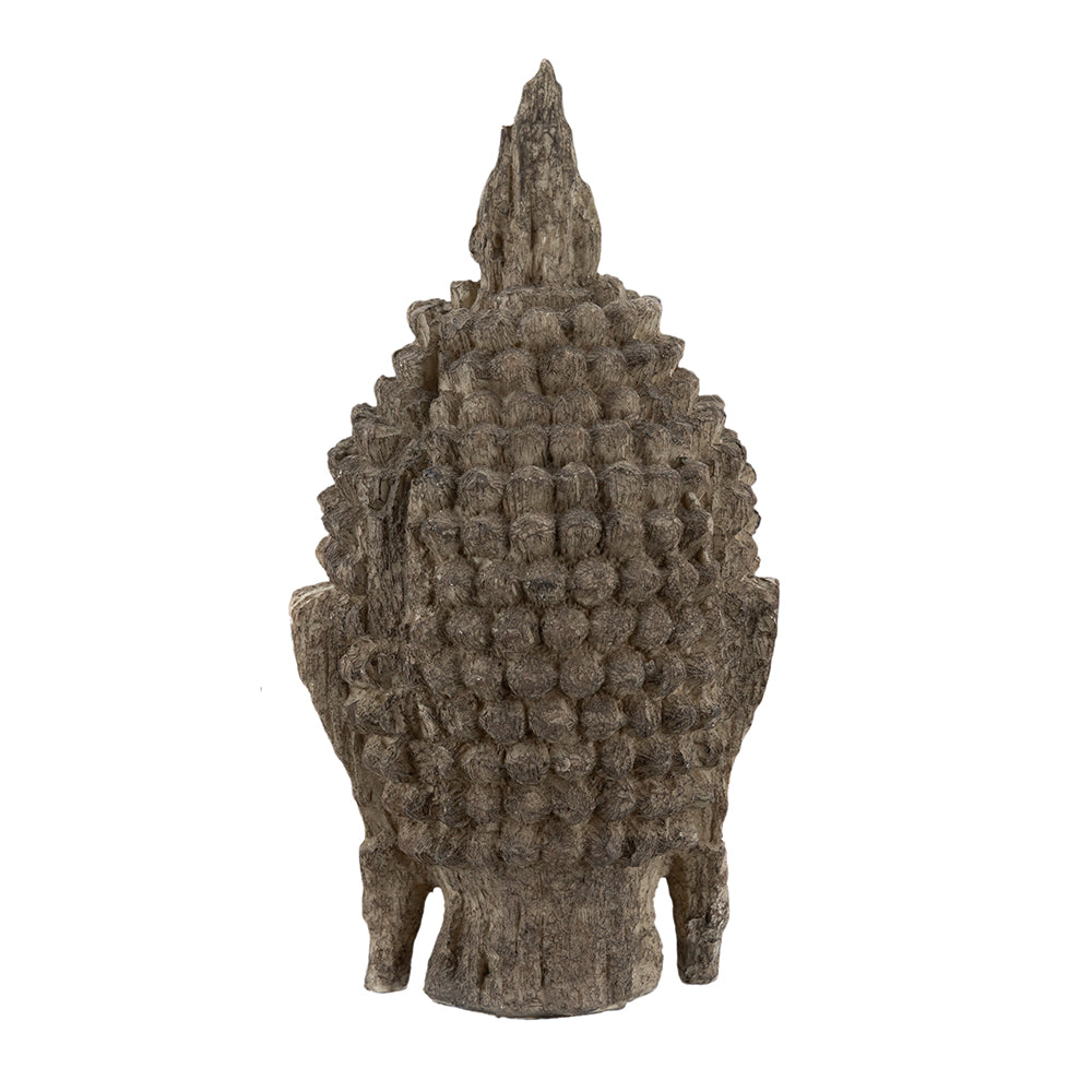 6.5x6.3x12" Meditating Buddha Head Sculpture, Large