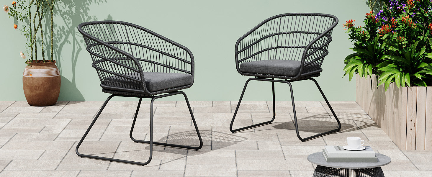 TERRY CHAIR,2PCS with 2 Cushions,Gray