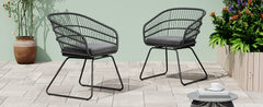 TERRY CHAIR,2PCS with 2 Cushions,Gray