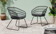 TERRY CHAIR,2PCS with 2 Cushions,Gray