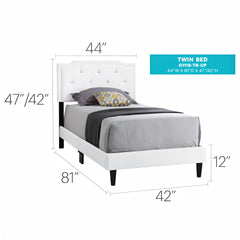 Deb G1118-TB-UP Twin Bed- All in One Box , WHITE