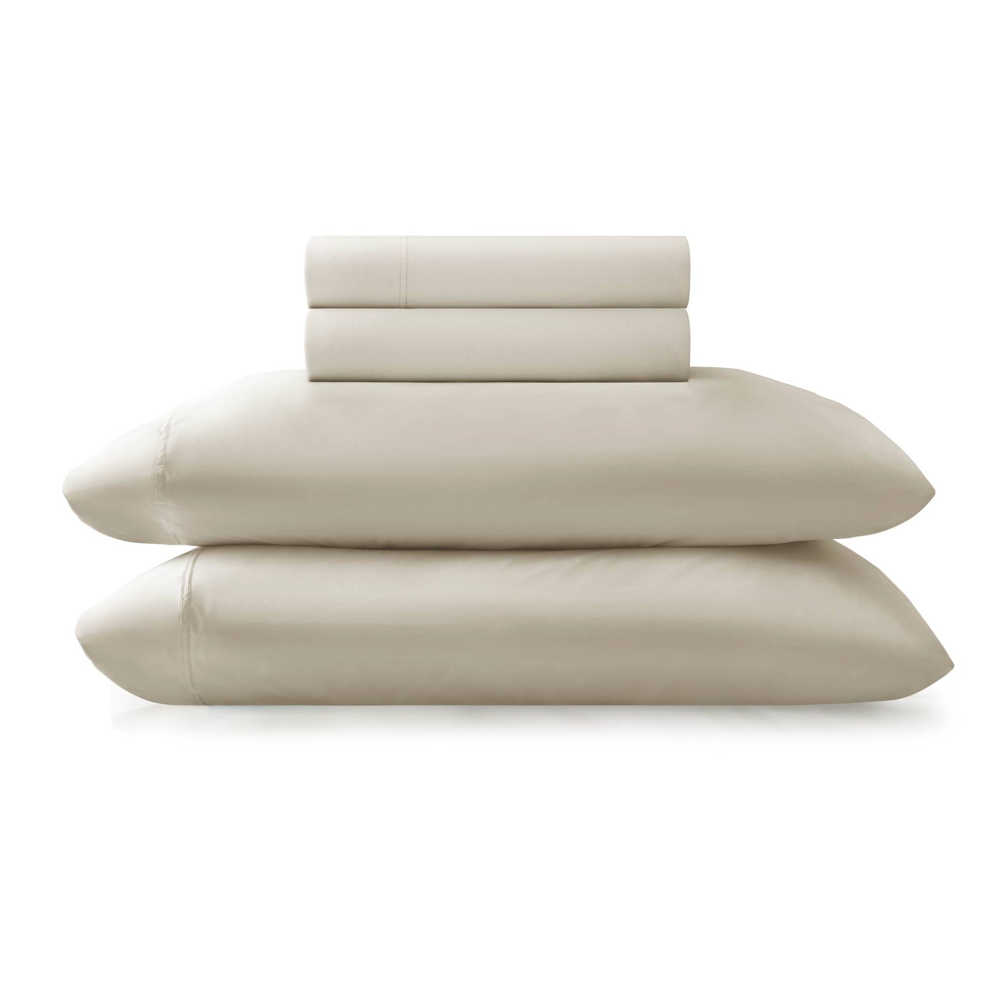 4-Piece Queen Stretch Jersey Sheet Set,Ivory
