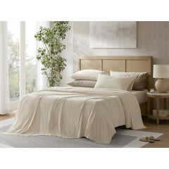 4-Piece Queen Stretch Jersey Sheet Set,Ivory