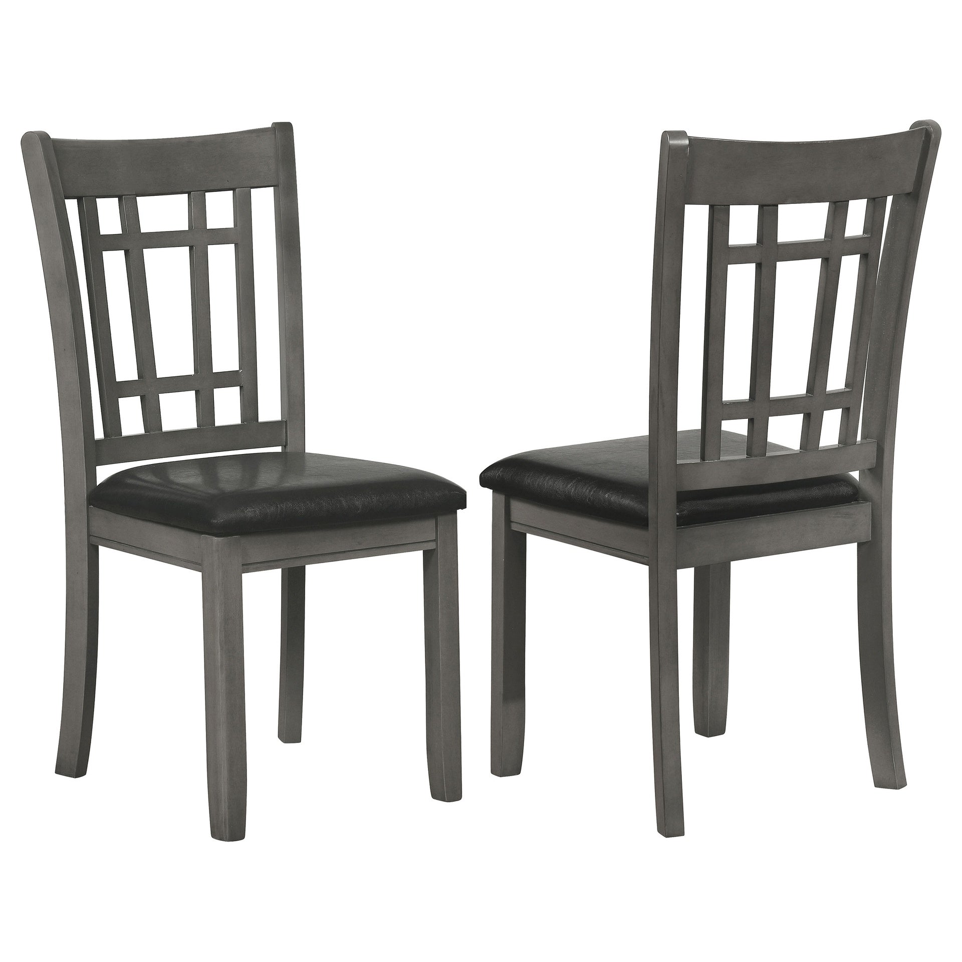 Medium Grey and Black Lattice Back Side Chairs (Set of 2)