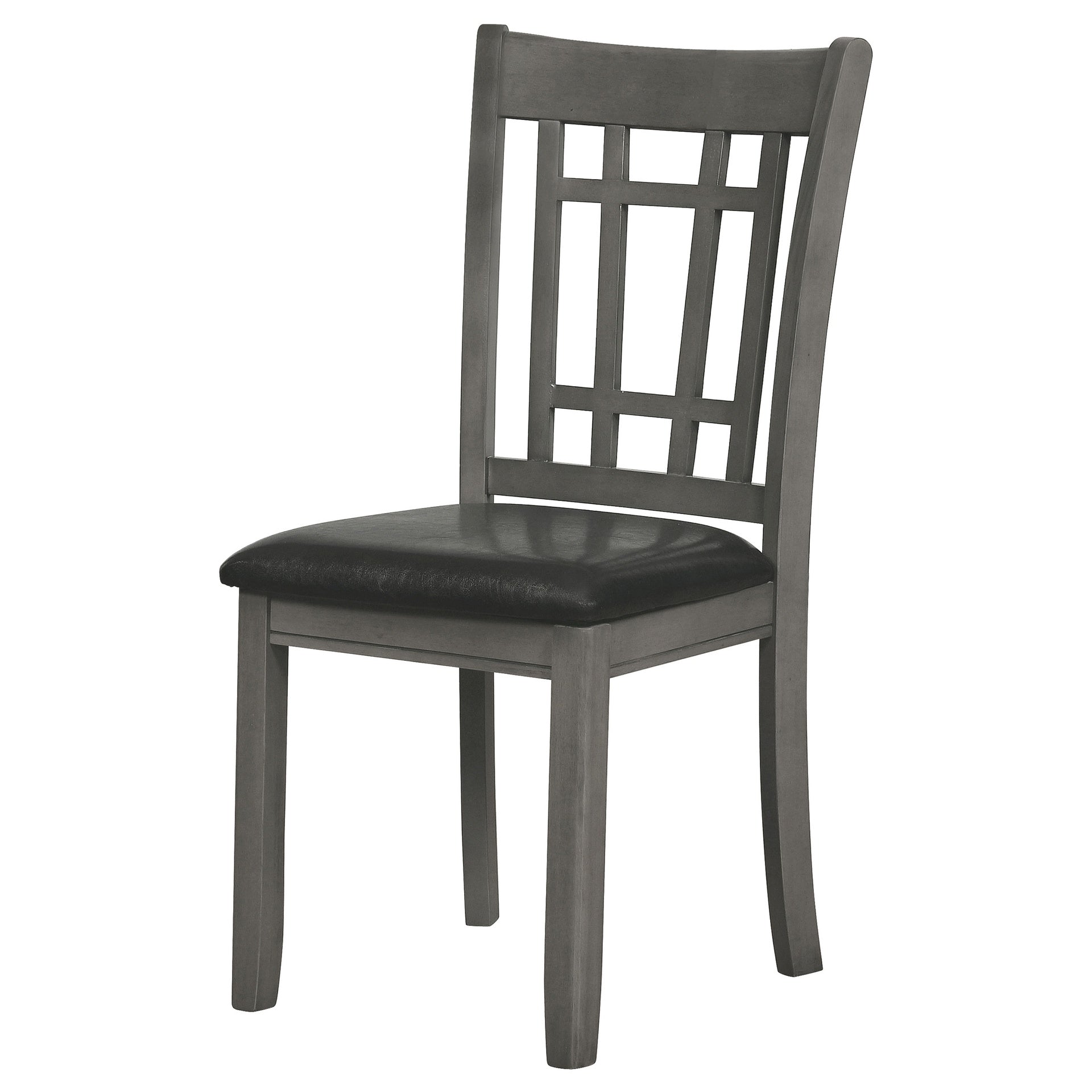 Medium Grey and Black Lattice Back Side Chairs (Set of 2)