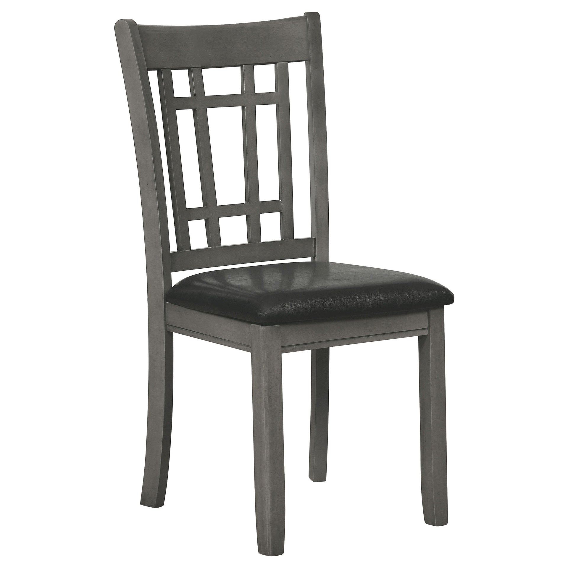 Medium Grey and Black Lattice Back Side Chairs (Set of 2)
