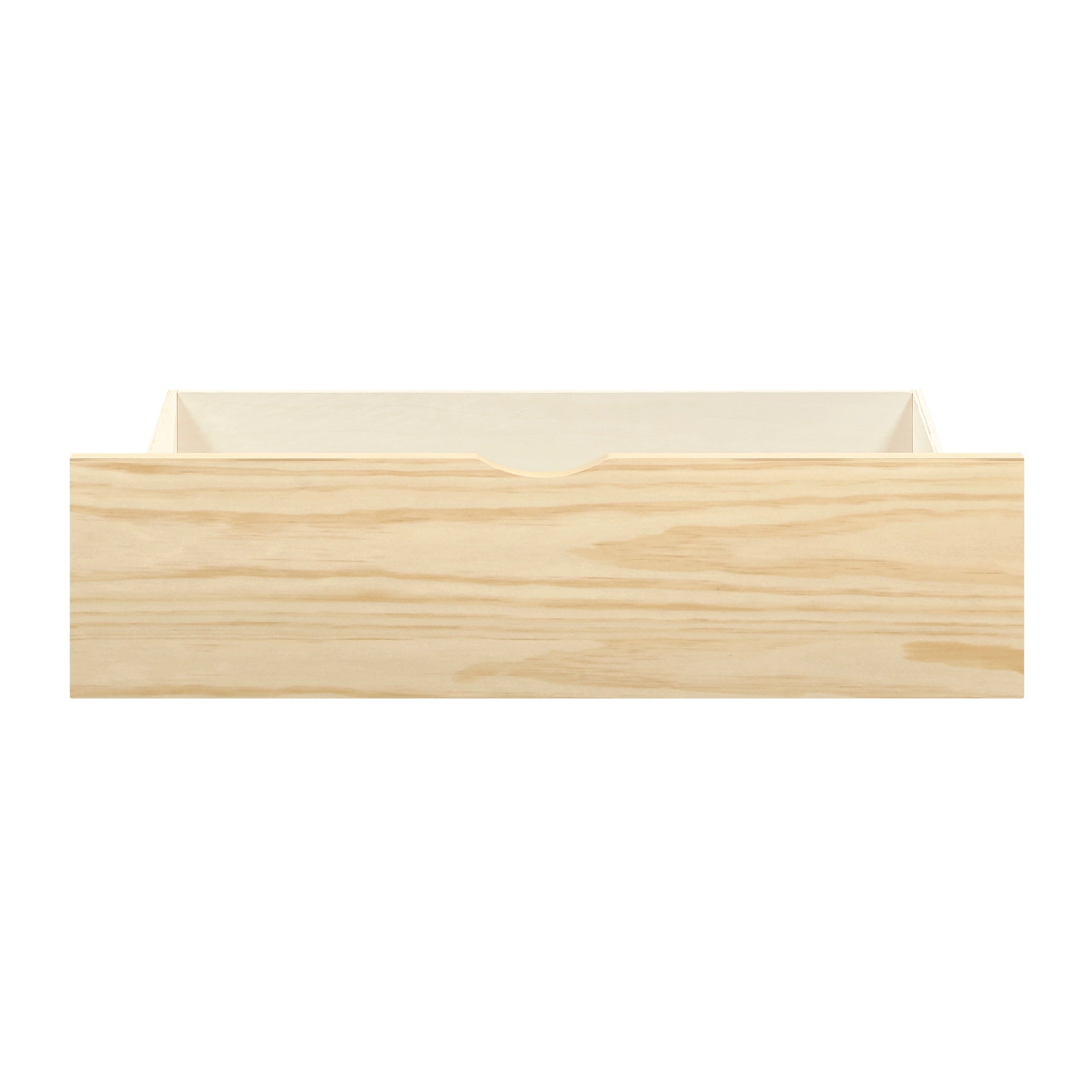 Natural Pine Finish 2pcs Storage Boxes with Caster Wheels Transitional Bedroom Furniture Under-Bed Toy Boxes