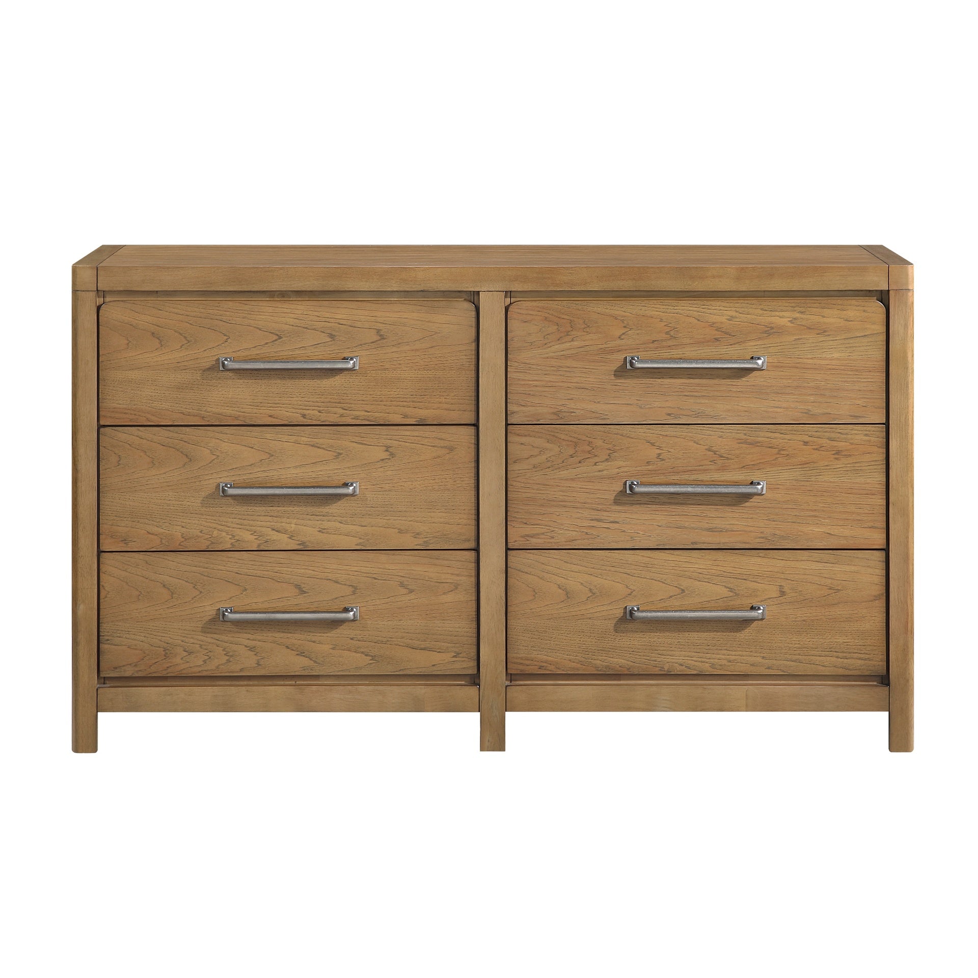 Light Brown Finish 6-Drawer Dresser Modern Bedroom Furniture 1pc
