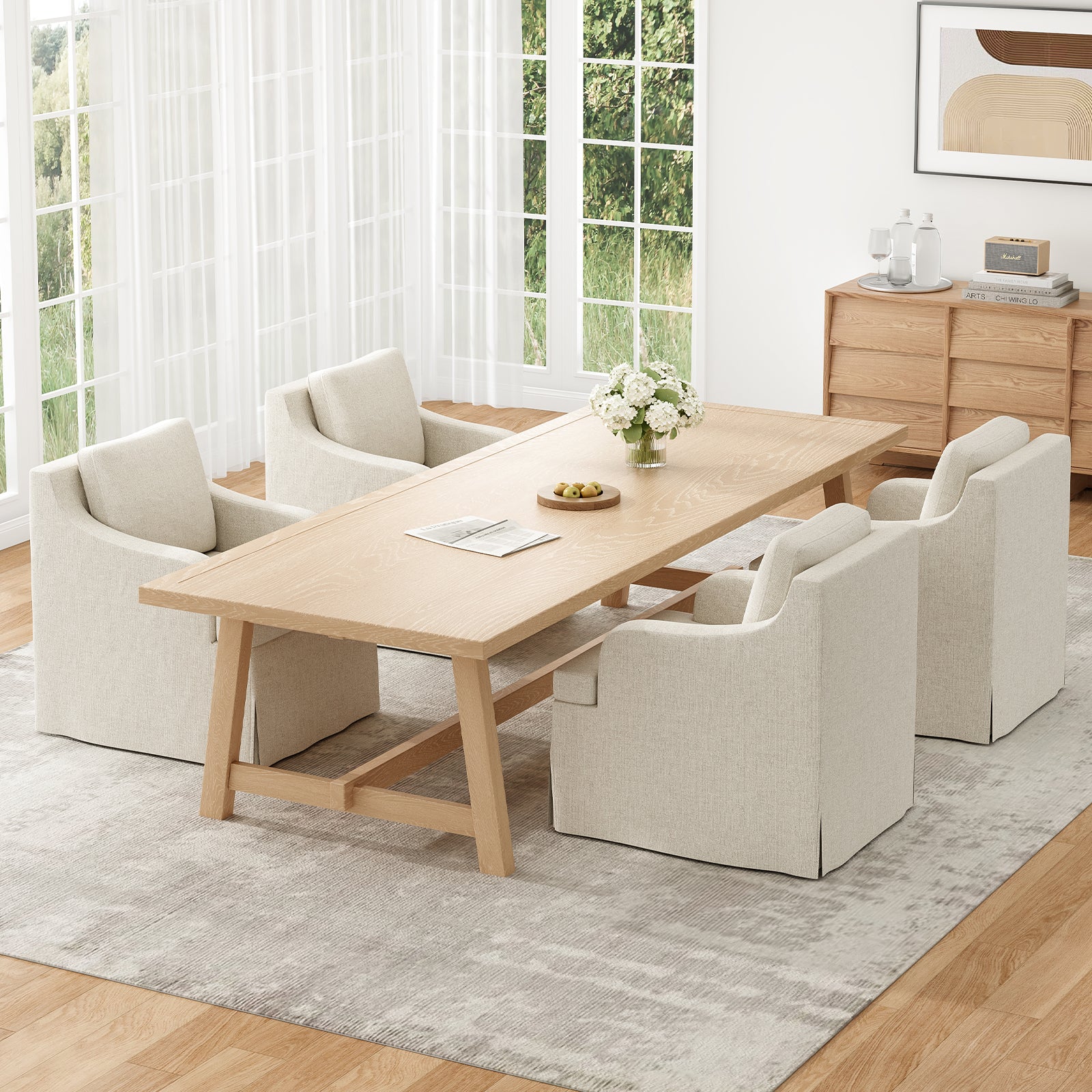 Dining Chair with Armrest,Kitchen Chair with Soft Upholstered and High-Density Sponge Cushion,Accent Chair for Living Room,Bedroom,and Dining Room,Restruant
