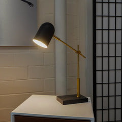 High Quality Hotel European Modern Bed Side nightstand Decorative Led Table/desk Lamp, Lumora Table Lamp - Black outer - White inner 110~120V