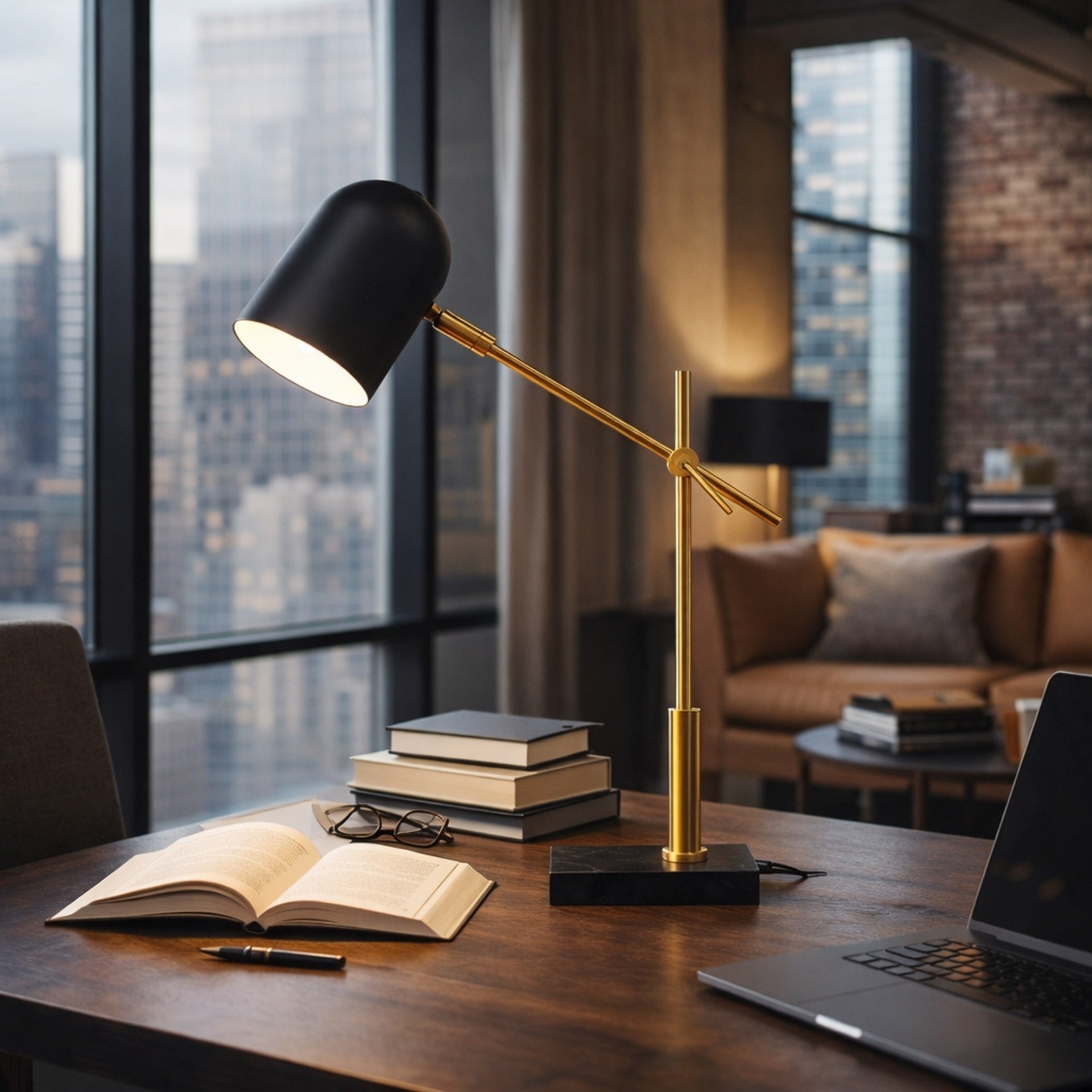 High Quality Hotel European Modern Bed Side nightstand Decorative Led Table/desk Lamp, Lumora Table Lamp - Black outer - White inner 110~120V