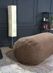 Jasper Traditional 8 Foot Cylindrical Suede Bean Bag, Brown