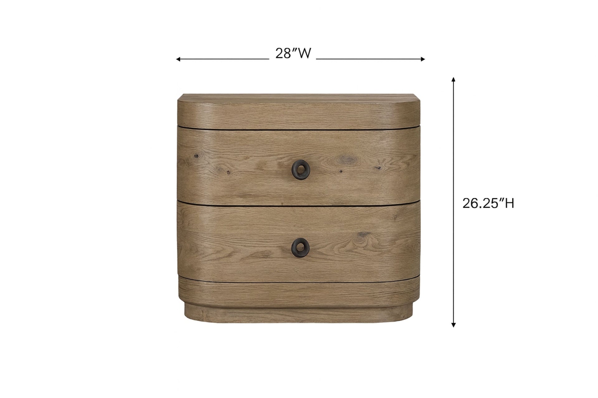 Large 2-Drawer Nightstand in English Knotty Oak
