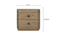 Large 2-Drawer Nightstand in English Knotty Oak