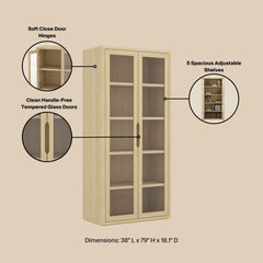 Bookcase Cabinet in Natural Oak