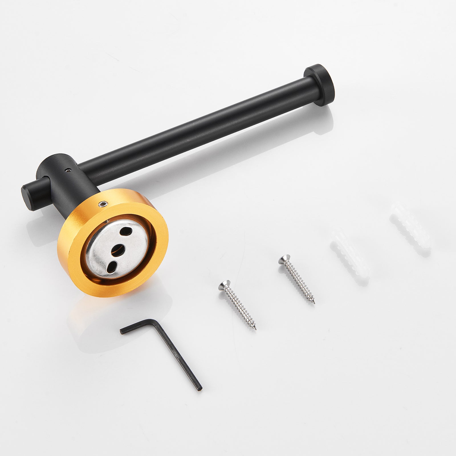 Bathroom Hardware Set, Thicken Space Aluminum 6 PCS Towel bar Set- Black Gold 24 Inches Wall Mounted