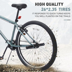 26 Inch Freestyle  Bike for Teens, Steel Frame Single-Speed Bicycle with 2 Pegs , Front Caliper Brake and Rear V Brake, Bicycle for Boys and Girls Ages  14+