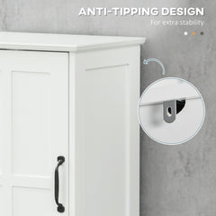 kleankin Slim Bathroom Storage Cabinet, Tall Bathroom Cabinet, Linen Tower with Open Shelf, Drawer, Recessed Doors, and Adjustable Shelves, White