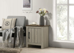 Nilda 16"W Gray Oak End Table, Side Table, Nightstand with Cabinet Door