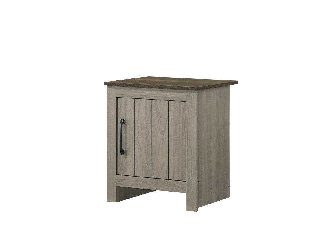 Nilda 16"W Gray Oak End Table, Side Table, Nightstand with Cabinet Door
