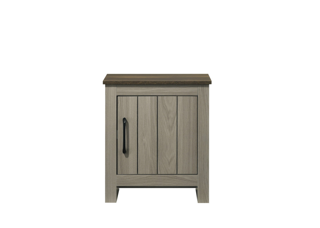 Nilda 16"W Gray Oak End Table, Side Table, Nightstand with Cabinet Door