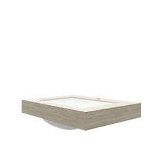 30" Roma Travertine-Pattern Sintered Stone Countertop and Undermount Ceramic Basin, NO Cabinet, NO Faucet and Drain, Suitable for Vanity TILLEY, YOLAN, FRIGGA, etc.